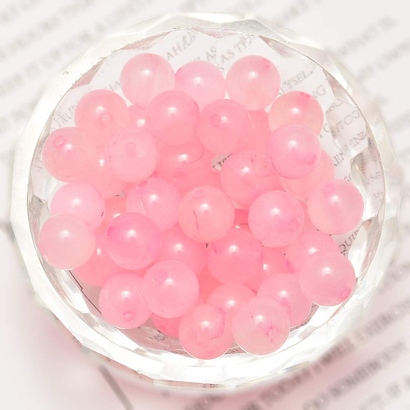 NCB 200PCS 8mm Natura Pink Rose Quartz Gemstone Round Spacer Loose Beads for Jewelry Making with Crystal Stretch Cord (Rose Quartz, 8mm 200Beads) - Image 2